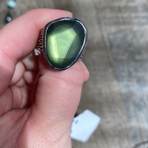 Set of Necklace and Ring with Pearl, Jade, pyrite, and labradorite